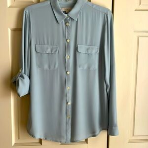 Women’s Loft Front Picket Blouse with roll up sleeves